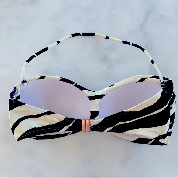 VIX Blanca Pleats Bandeau Bikini Black & White. - Picture 6 of 11